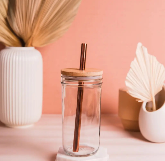 Glass BOBA with reuseable straw | 16oz. LIMITED OFFER